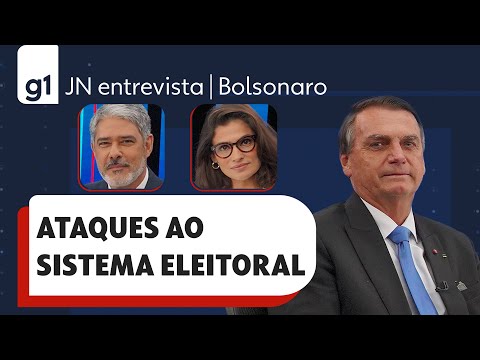 Bolsonaro responde a pergunta sobre ataques ao sistema eleitoral e sobre golpe em entrevista ao JN 1